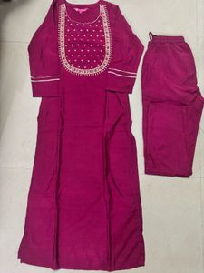 varanga Beautiful Magenta Kurta Set