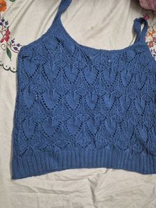 Blue Knit Tank Top