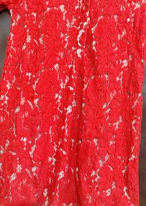Red🔴 Floral Net Print Top For 34 Bust