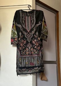 Embroidered Black Kurta
