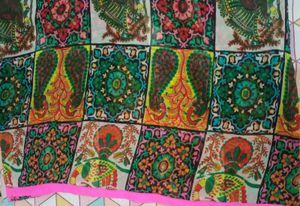 Boho Print Lace Sleeve Kurtas