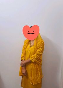 mustard kurtha set