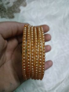 Pearl Beaded Golden Bangles