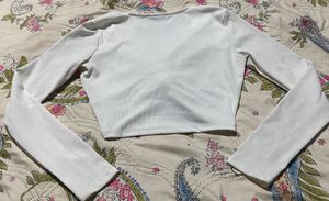 Chic White Long Sleeve Twist Front Top