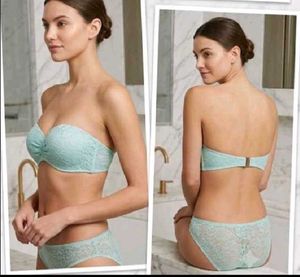 Mint Green Lace Strapless Bra