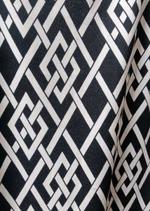 Monochrome Geometric Lace-Up Dress