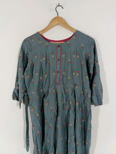 Grey Printed Maternity Kurta (Women)