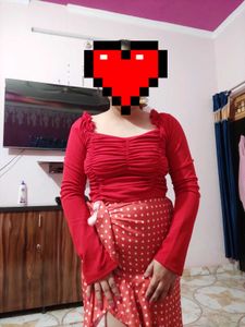 red full sleeves top