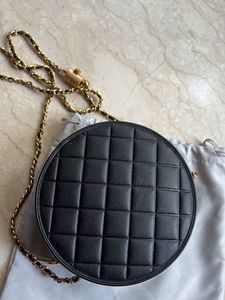 Charles &amp; Keith Black Quilted Round Bag