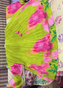 Beautiful Green multi colour lehnga choli Dupatta