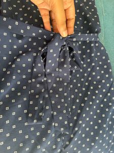 Chic Navy Polka Dot Midi Dress