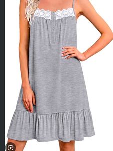 Victoria secret Grey Lace Trim Nightgown