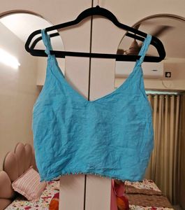 Beautiful Blue Cotton beads top