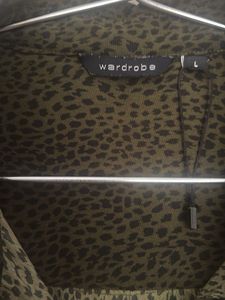 Chic Olive Black Leopard Print Top