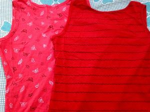 Pack of 2 Red Sleeveless Tops