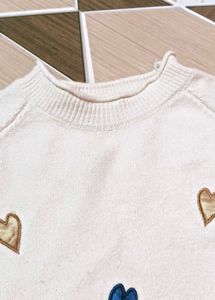 Cute Heart Embroidered Sweater