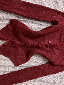 Sparkly Red Button-Up Cardigan