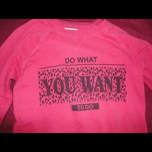 Cozy Fuchsia Sweater with Print