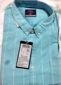 Classic Light Blue Striped Casual Shirt
