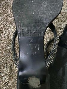 Sparkly Black Flip Flops