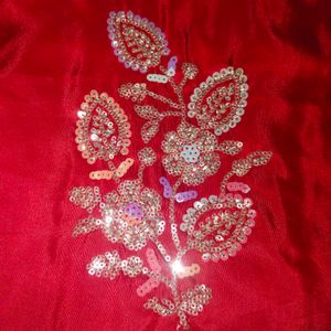 Maroon Sequined Kurta Set with Floral Dupatta