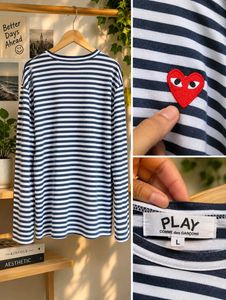 full sleeve horizontal line cdg tshirt