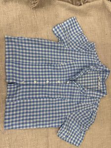 Blue Gingham Button-Up Shirt
