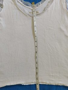 White Lace Trim Camisole Top