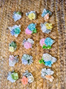 Assorted Floral Hair Clips Set 12 pieces