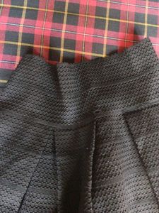 Black Textured Skater Skirt