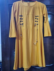 Stylish Yellow Flared Dress