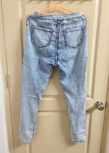 Acid Wash High-Waisted Jeans