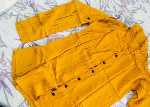 Mustard Button-Down Shirt Top
