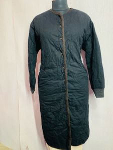 Long Black Quilted Coat lenth 38