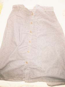 Classic Denim Button-Front Skirt