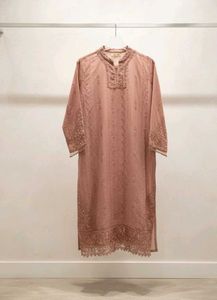 Elegant Mauve Embroidered Fabric