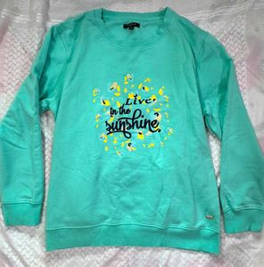 Teal Crewneck Sweatshirt "Live in the Sunshine"