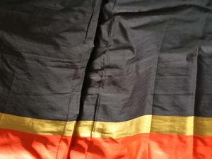 NewElegantCottonSilkSaree-Orange&amp;Blck-Extra