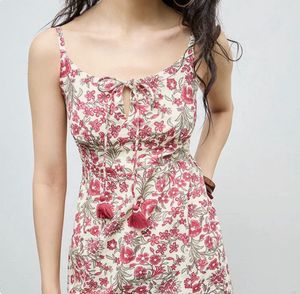 Westside Floral Print Maxi Dress with Tassels