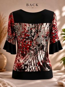 Unique Print Square Neck Top