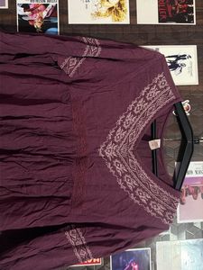 Boho-inspired Maroon Tunic Top