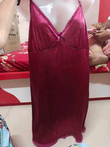 Satin Lace Trim Nightgown