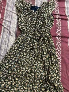 Price Drop Black Printed Floor Length Gown