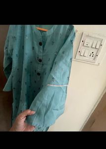 Stylish Teal Printed Kurta Set with Dupatta