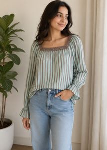 Striped Square Neck top