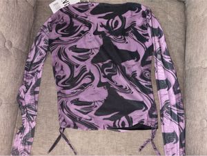 Zara new purple black print top