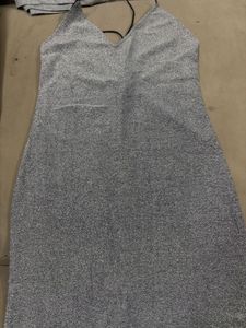 Sparkly Silver Mini Dress