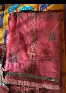Embroidered Net Saree
