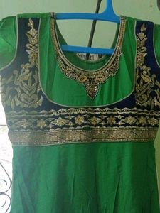 Green &amp; Blue Embroidered Lehenga Choli
