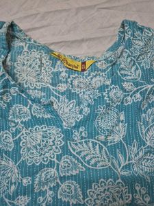 blue kurti, cotton blend